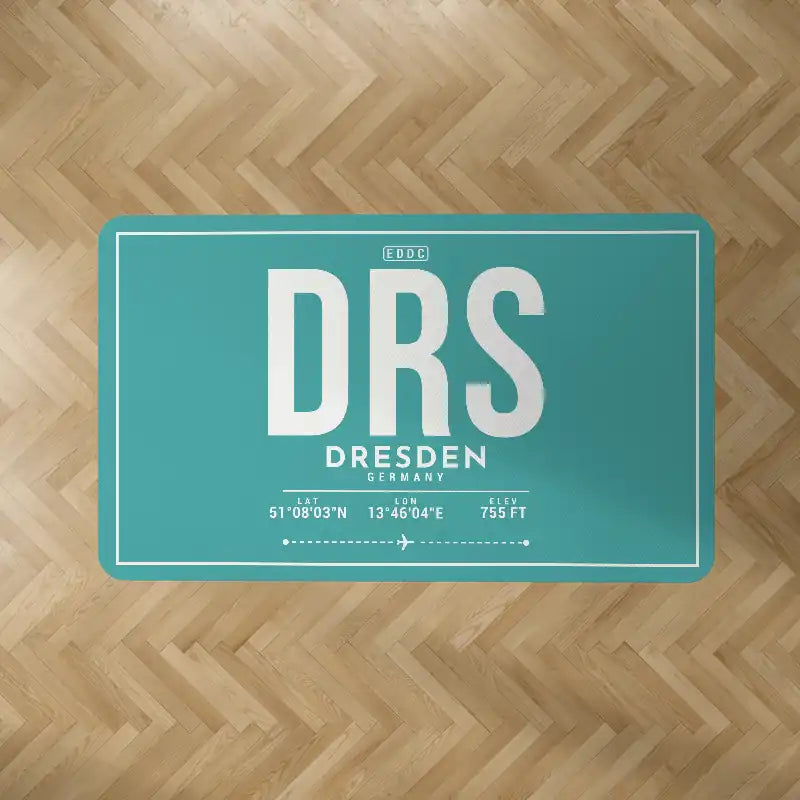 Dresden Airport (DRS) Carpets - Carpet Rectangle - ID Tag - Turquoise V2