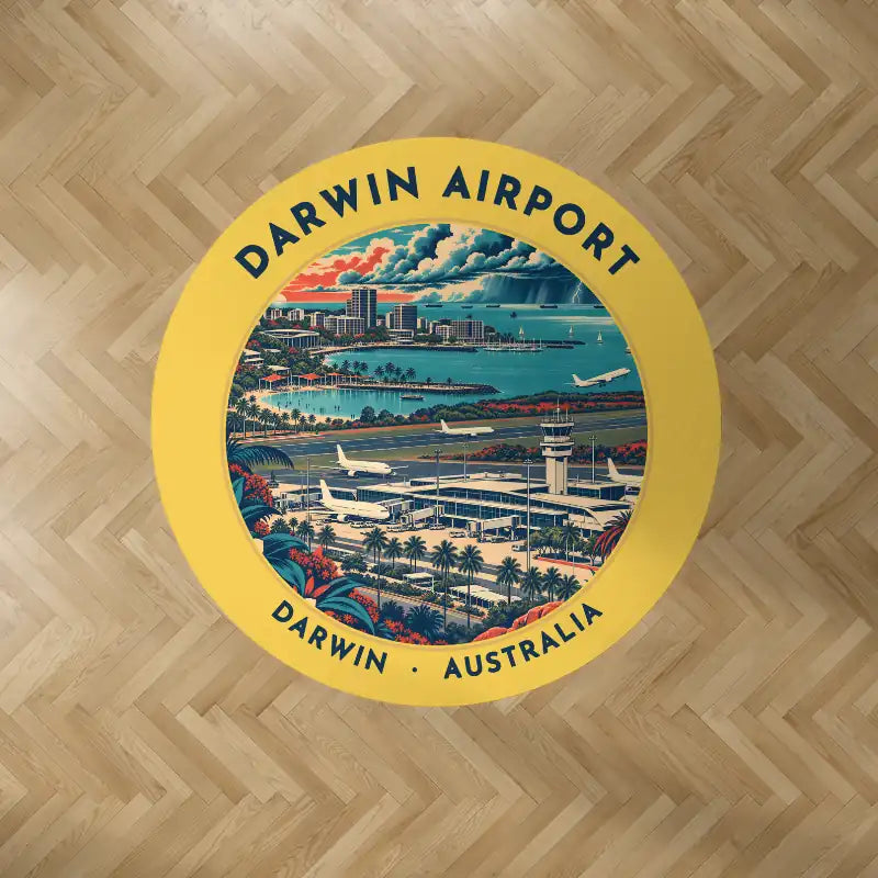 Darwin International Airport (DRW) Carpets - Carpet Round - Badge - Yellow V2