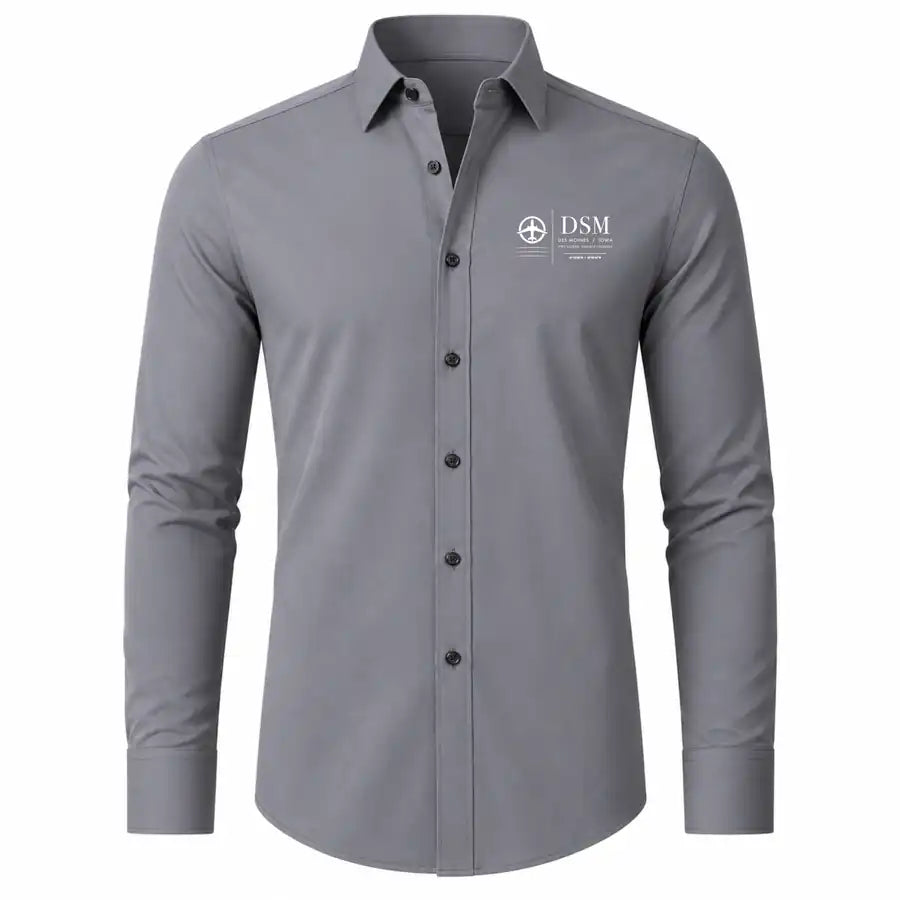 Des Moines International Airport (DSM) Shirts - Long Sleeve Shirt - Front - Gray