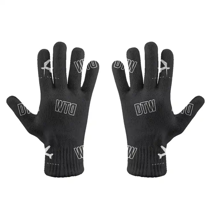 Detroit Metropolitan Wayne County Airport (DTW) Gloves - Gloves - Full - Pattern - Black