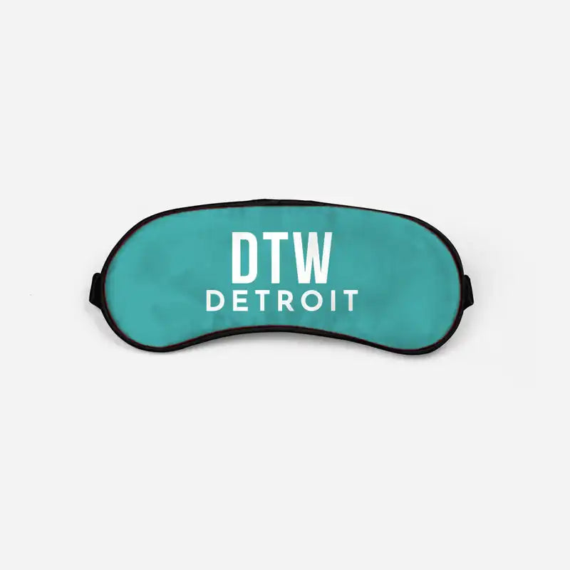 Detroit Metropolitan Wayne County Airport (DTW) Sleep Masks - Sleep Mask - Code - Turquoise