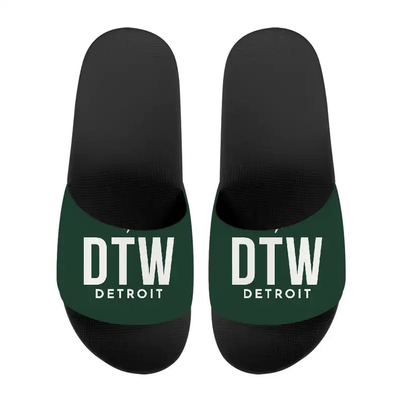 Detroit Metropolitan Wayne County Airport (DTW) Slippers & Flip Flops - Slippers - Sport - Code - Dark Green
