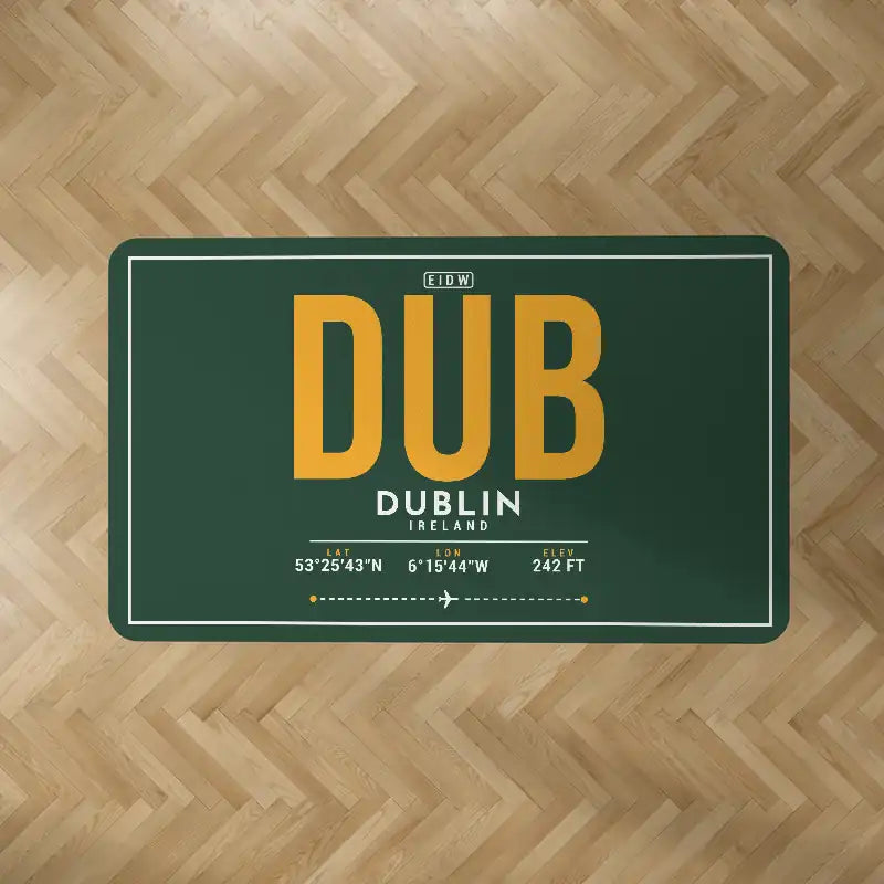Dublin Airport (DUB) Carpets - Carpet Rectangle - ID Tag - Dark Green V2