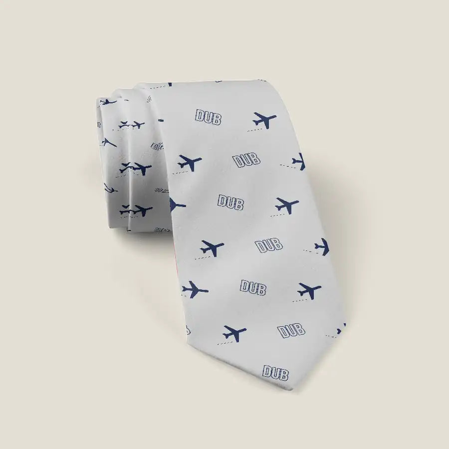 Dublin Airport (DUB) Ties - Tie - Pattern - Light Gray
