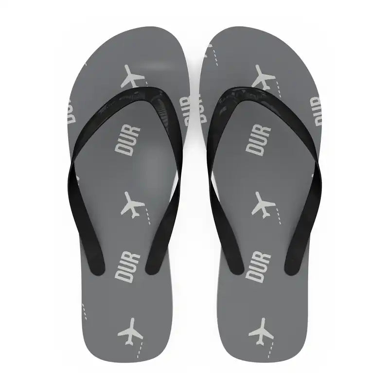 King Shaka International Airport (DUR) Slippers & Flip Flops - Slippers - Flip Flops - Pattern - Gray