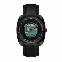 Thumbnail for Düsseldorf Airport (DUS) Aviator Watches - Badge - Luxury Cushion - Black & Black Strap