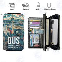Thumbnail for Düsseldorf Airport (DUS) Leather Wallets - Zip Long Wallet - Scene + Name