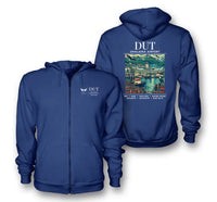 Thumbnail for DUT - Poster - Zipped Hoodie - Blue