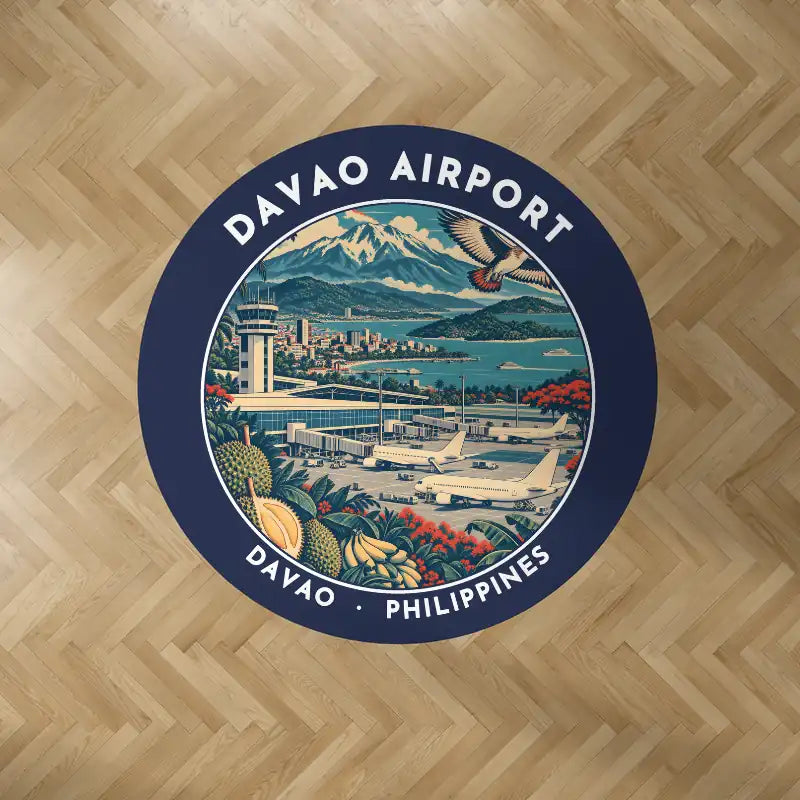 Francisco Bangoy International Airport Davao (DVO) Carpets - Carpet Round - Badge - Dark Blue V2