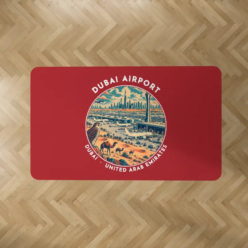 Al Maktoum International Airport (DWC) Carpets - Carpet Rectangle - Badge - Red
