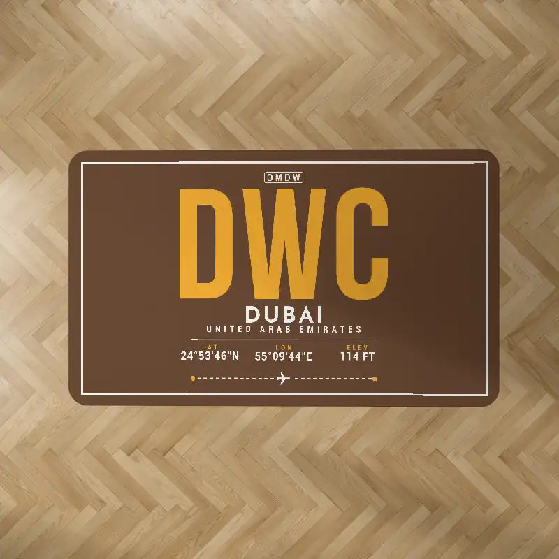 Al Maktoum International Airport (DWC) Carpets - Carpet Rectangle - ID Tag - Brown