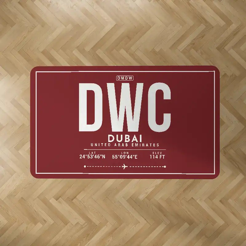 Al Maktoum International Airport (DWC) Carpets - Carpet Rectangle - ID Tag - Dark Red