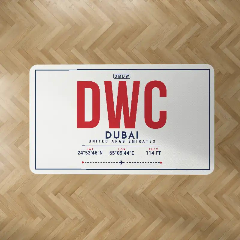 Al Maktoum International Airport (DWC) Carpets - Carpet Rectangle - ID Tag - White