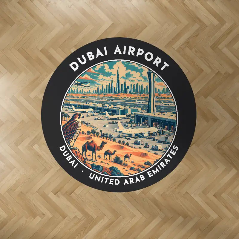 Al Maktoum International Airport (DWC) Carpets - Carpet Round - Badge - Black