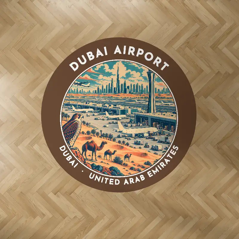 Al Maktoum International Airport (DWC) Carpets - Carpet Round - Badge - Brown
