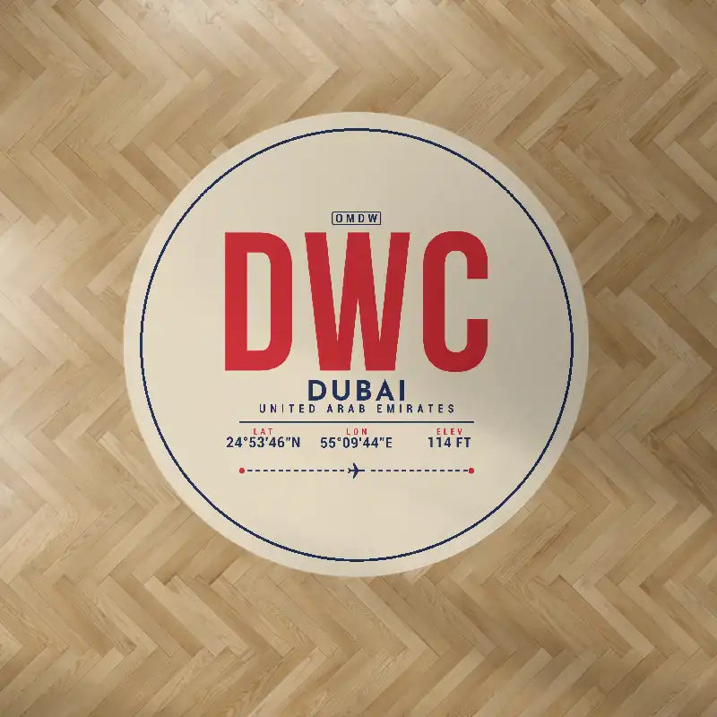 Al Maktoum International Airport (DWC) Carpets - Carpet Round - ID Tag - Beige