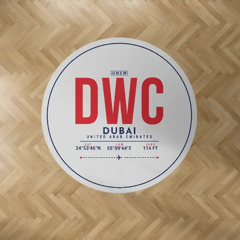 Al Maktoum International Airport (DWC) Carpets - Carpet Round - ID Tag - Light Gray