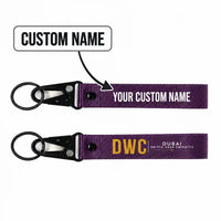 Thumbnail for Al Maktoum International Airport (DWC) Hawk-Shaped Key Chains - Hawk Key Chain - Tag - Purple + NAME
