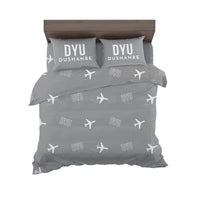 Thumbnail for Dushanbe International Airport (DYU) Bedding Sets & Blankets - Bedding Set - Pattern - Gray