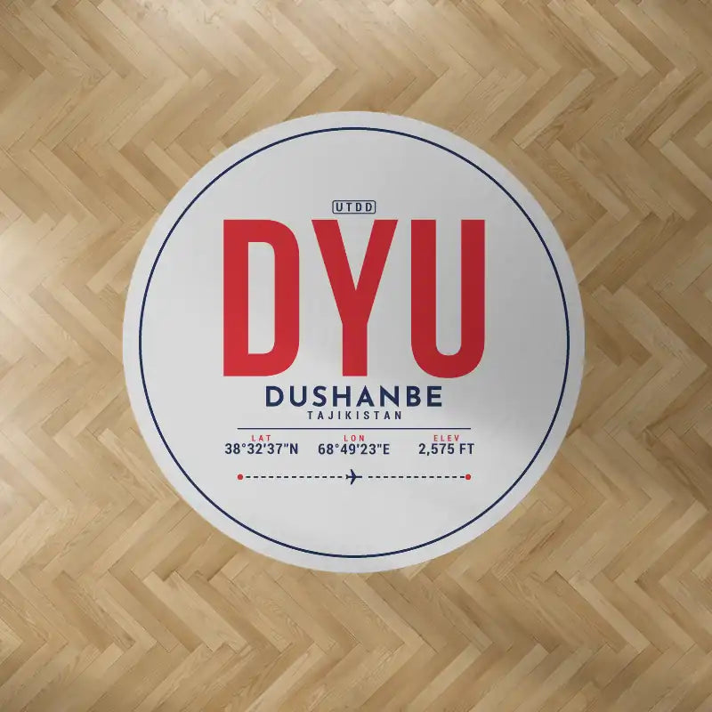 Dushanbe International Airport (DYU) Carpets - Carpet Round - ID Tag - Light Gray V2