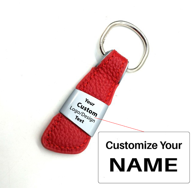 Your Custom Design & Image & Logo & Text Design Genuine Leather Car(2) Key Chain