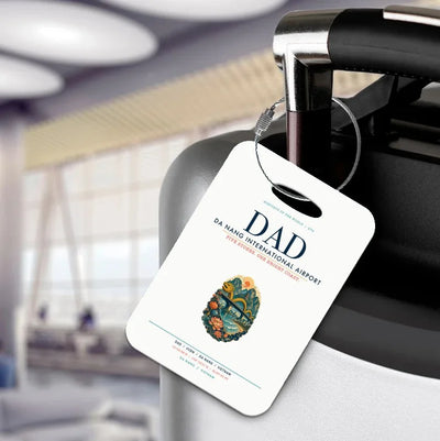 Da Nang International Airport (DAD) design on white acrylic luggage tag