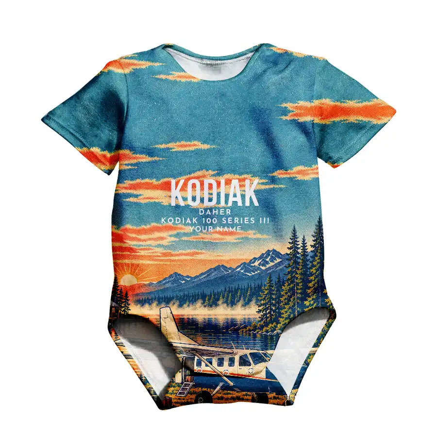 Daher Kodiak 100 Series III 3D All-Over Print Clothing - Baby Bodysuit - 3D + Name
