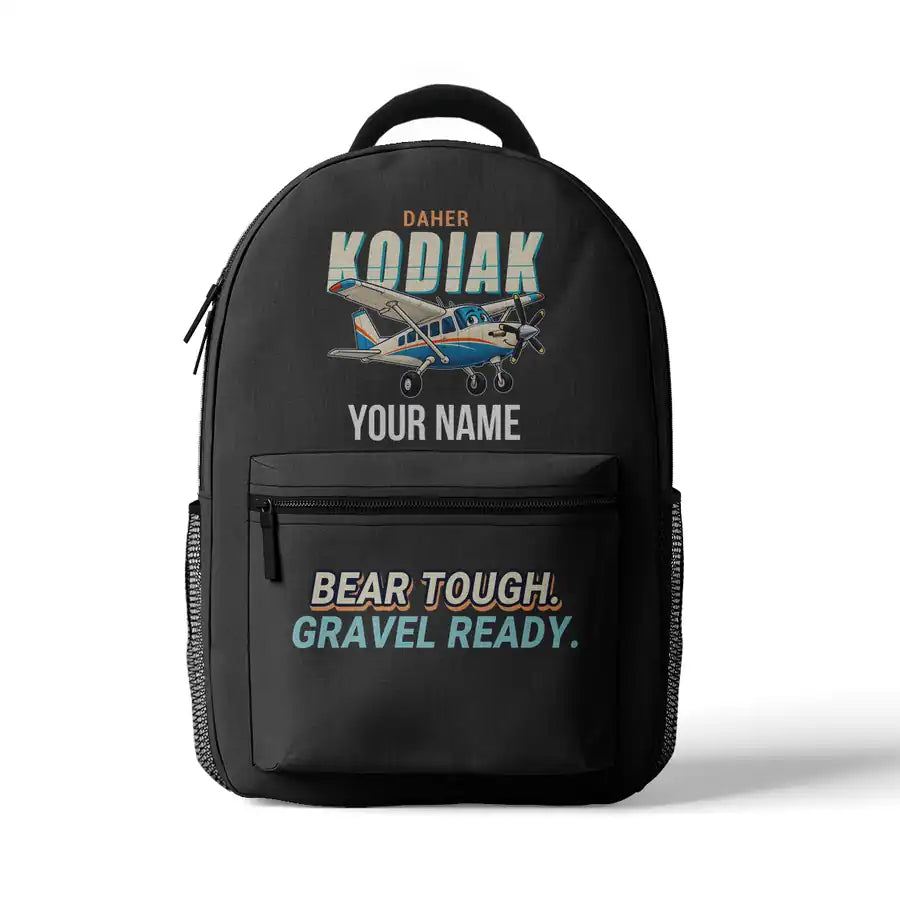 Daher Kodiak 100 Series III - 3D Backpack - Cartoon + Name - Gray