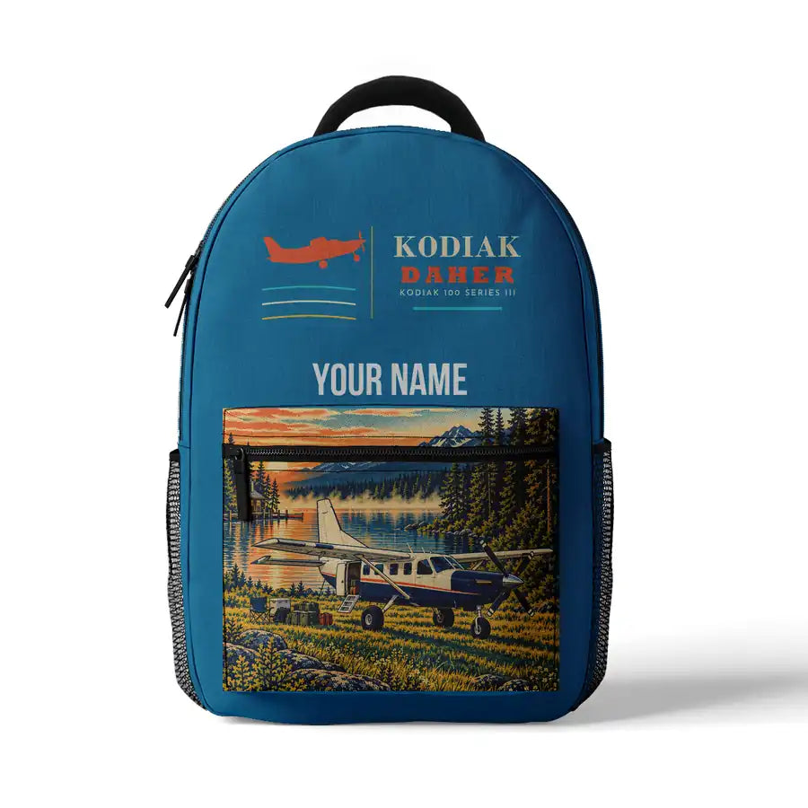 Daher Kodiak 100 Series III - 3D Backpack - Light Blue + Name