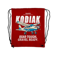 Thumbnail for Daher Kodiak 100 Series III - Drawstring Bag - Cartoon - Red