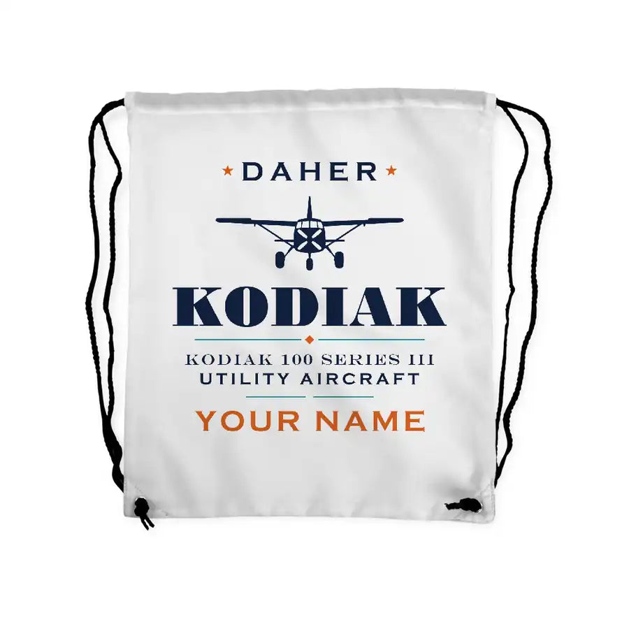 Daher Kodiak 100 Series III - Drawstring Bag - Heritage + Name - White
