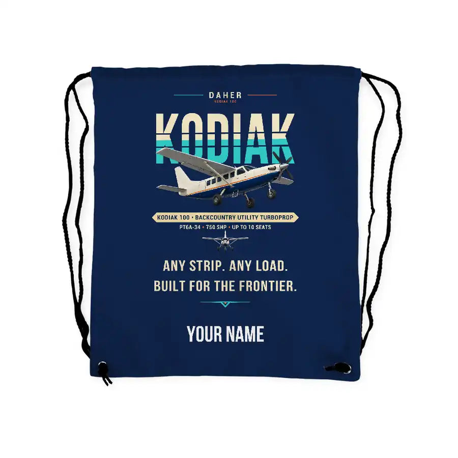 Daher Kodiak 100 Series III - Drawstring Bag - Original + Name - Dark Blue