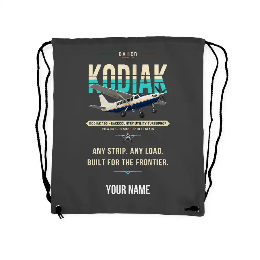 Daher Kodiak 100 Series III - Drawstring Bag - Original + Name - Gray