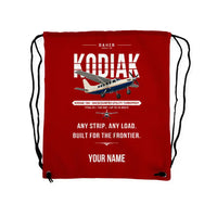 Thumbnail for Daher Kodiak 100 Series III - Drawstring Bag - Original + Name - Red