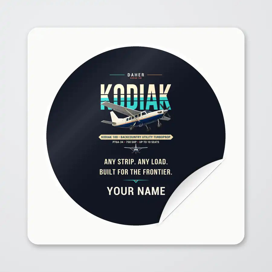 Daher Kodiak 100 Series III - Original + Name - Circle Sticker - Peel