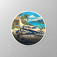 Thumbnail for Daher Kodiak 900 - 3D + Name - Circle Sticker - Close-up