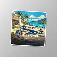 Thumbnail for Daher Kodiak 900 - 3D + Name - Square Sticker - Close-up
