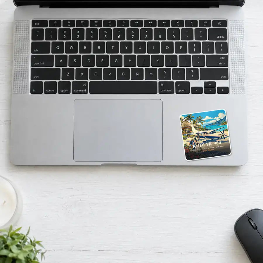 Daher Kodiak 900 - 3D + Name - Square Sticker - Laptop