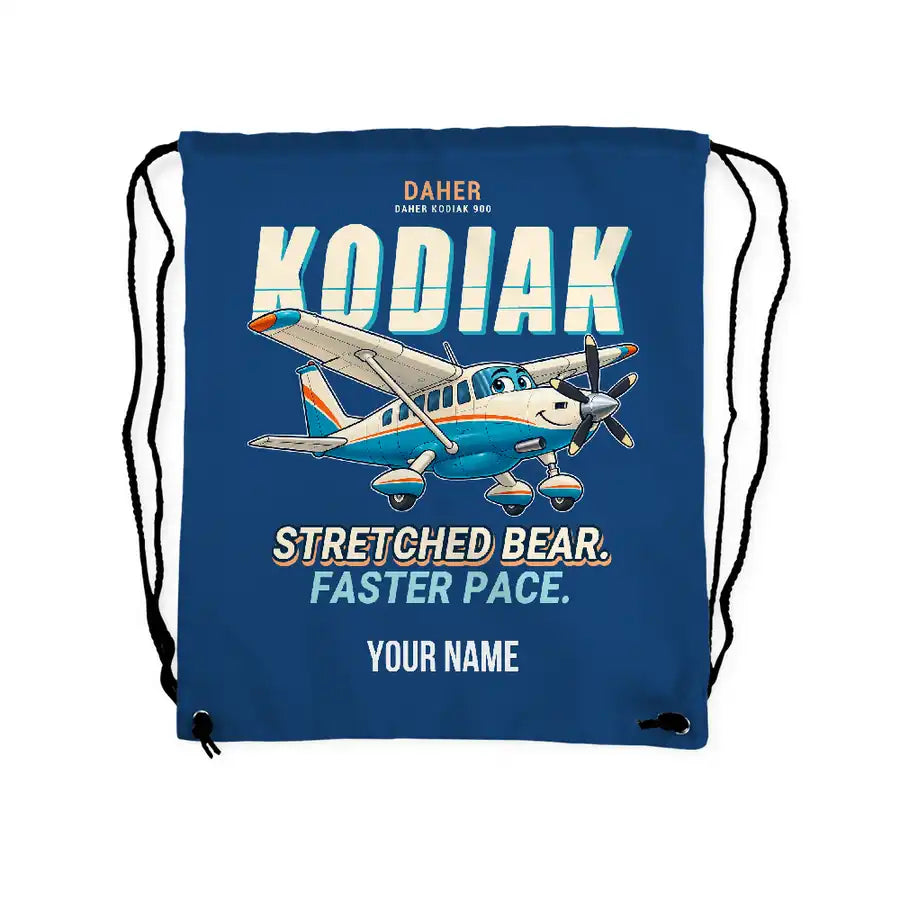 Daher Kodiak 900 - Drawstring Bag - Cartoon + Name - Blue