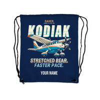 Thumbnail for Daher Kodiak 900 - Drawstring Bag - Cartoon + Name - Dark Blue