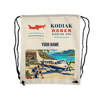 Thumbnail for Daher Kodiak 900 - Drawstring Bag - Classic + Name - Beige