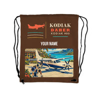 Thumbnail for Daher Kodiak 900 - Drawstring Bag - Classic + Name - Brown