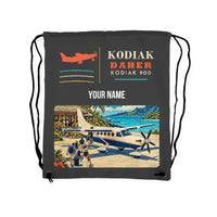 Thumbnail for Daher Kodiak 900 - Drawstring Bag - Classic + Name - Gray