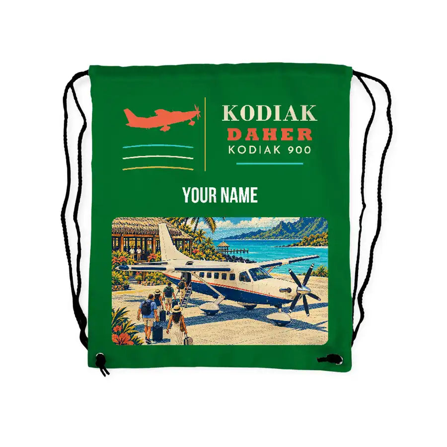 Daher Kodiak 900 - Drawstring Bag - Classic + Name - Green