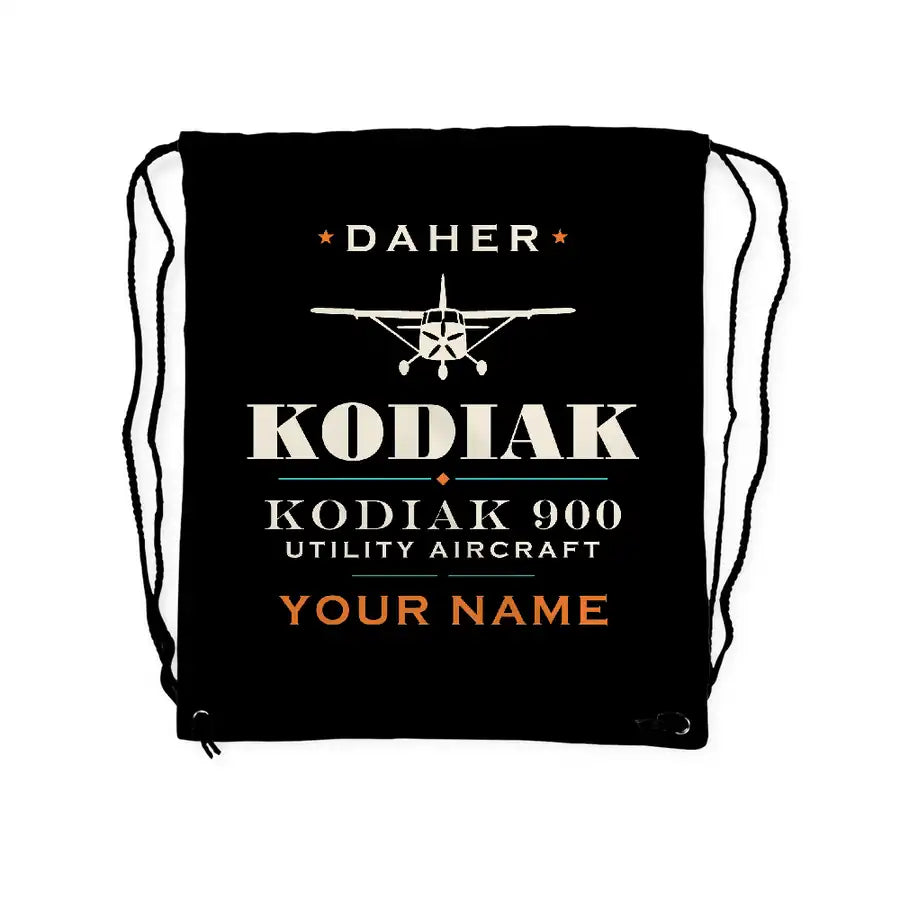 Daher Kodiak 900 - Drawstring Bag - Heritage + Name - Black