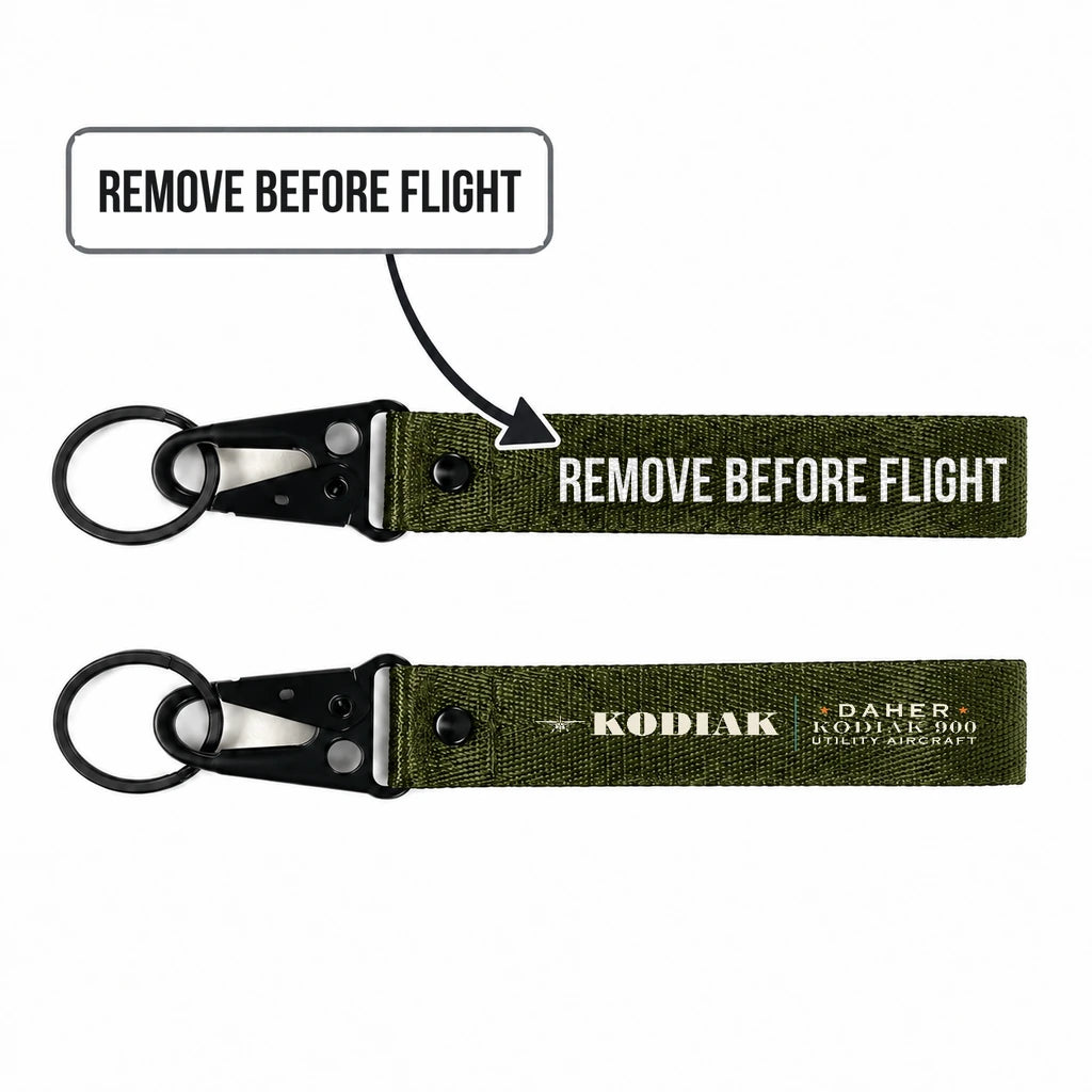 Daher Kodiak 900 Hawk-Shaped Key Chains - Dark Green - Heritage - Remove Before Flight