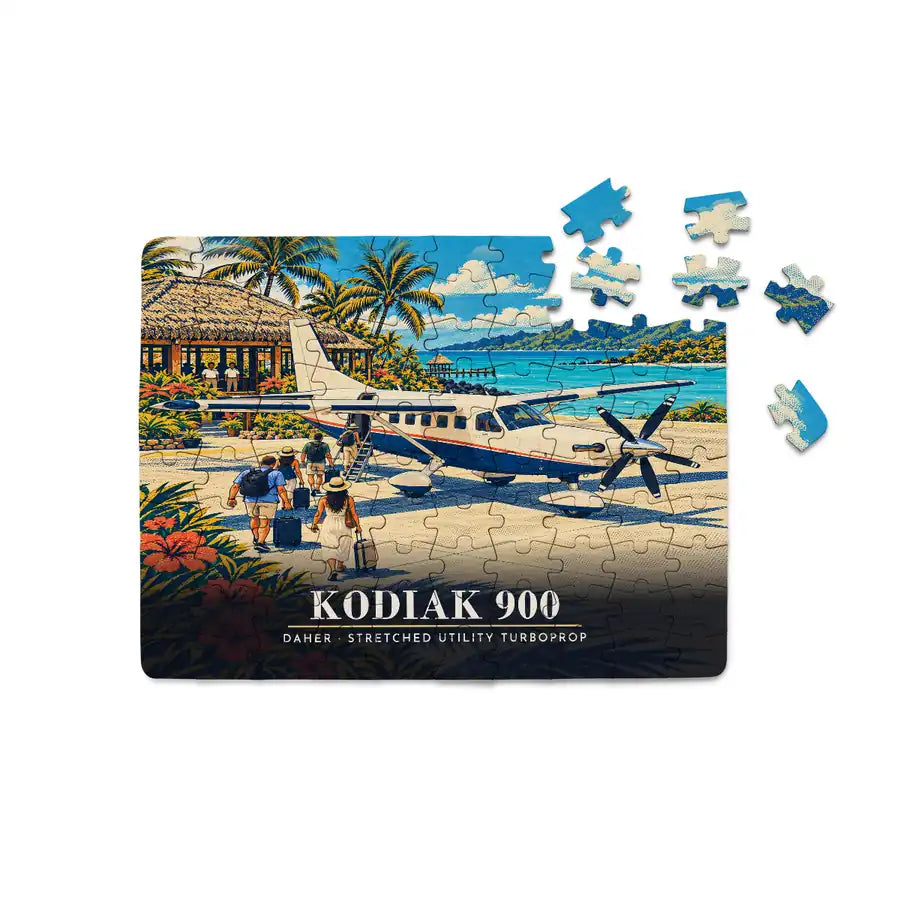 Daher Kodiak 900 - Horizontal + Text - Canvas Puzzle