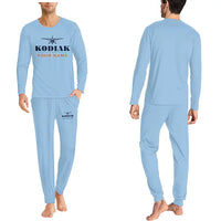 Thumbnail for Daher Kodiak 900 - Men Pajamas - Heritage Chest + Name - Light Blue
