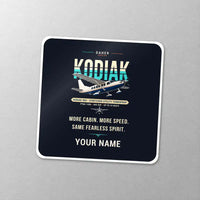 Thumbnail for Daher Kodiak 900 - Original + Name - Square Sticker - Close-up