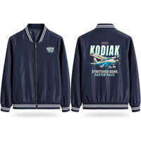 Thumbnail for Daher Kodiak 900 Stylish Jackets - Baseball Collar - Cartoon - Navy Blue